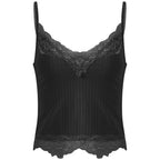 Lace Cut Y2K E-Girls Fairy Style Rib Knit Tank Top