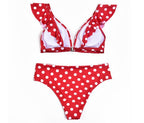 Polka Dot Ruffle Bikini Set