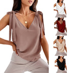 Bowknot V-neck Sleeveless Camisole Tank Top for Women