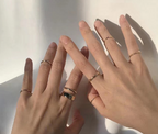 Korean Style Dual-Layer Cross Design Ring