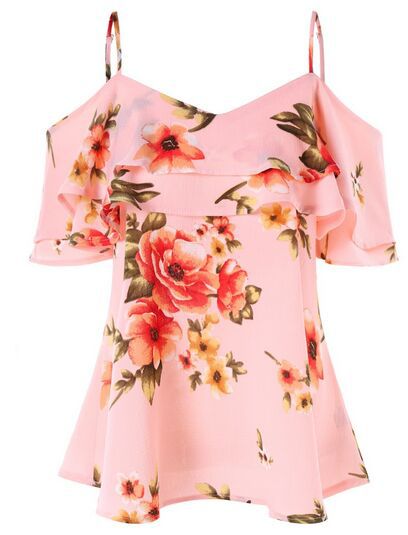 Summer Floral Ruffle Camisole Top for Women