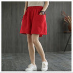 2024 Summer Women's Cotton Plus Size Pocket Shorts