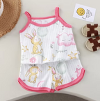 Girls Summer Clothes Sets New Baby Sleeveless Tops Shorts 2 Pieces Suit Girls
