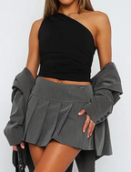 One-Shoulder Ruched Tank Top