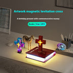 Floating Magnetic Cross Bible Lamp | Christian Home Decor