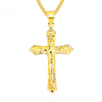 Jesus Cross Crucifix Pendant Necklace - Titanium Steel