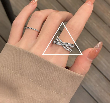 Light Luxury Full Cross Ring with Micro Zirconia