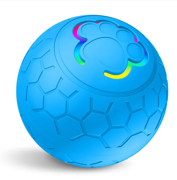Interactive Smart Pet Ball, Automatic Rolling & Jumping LED Dog Cat Toy, Rechargeable Motion-Activated Silicone Play Ball
