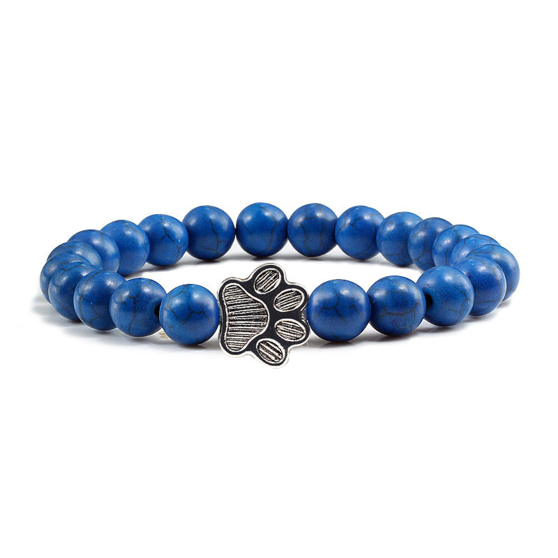 Beaded Bracelet with Dog Paw Charm
