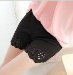 Summer Korean Lace Hollow Safety Shorts for Women