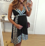 Floral Maternity Dress with Spaghetti Straps (Women)