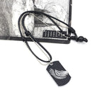 Men's Dog Tag Necklace with Angel Wing Pendant