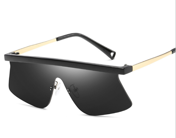 Flat Top Rimless Shield Sunglasses