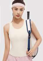 Merillat Cross-Woven Hem Yoga Tank Top with Padding