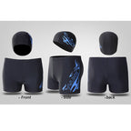 Men's Flame Print Swim Trunks and Cap Set