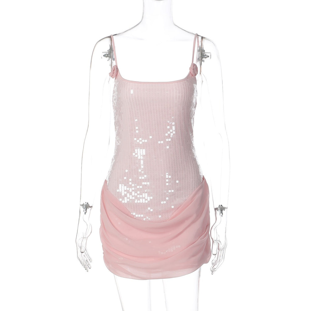 Sequin Ruched Bodycon Mini Dress