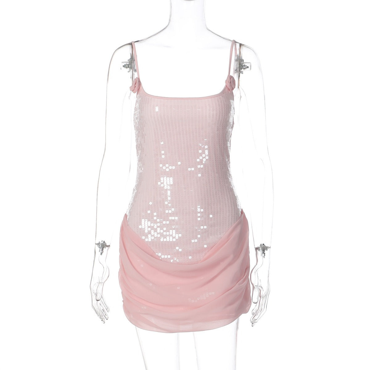 Sequin Ruched Bodycon Mini Dress