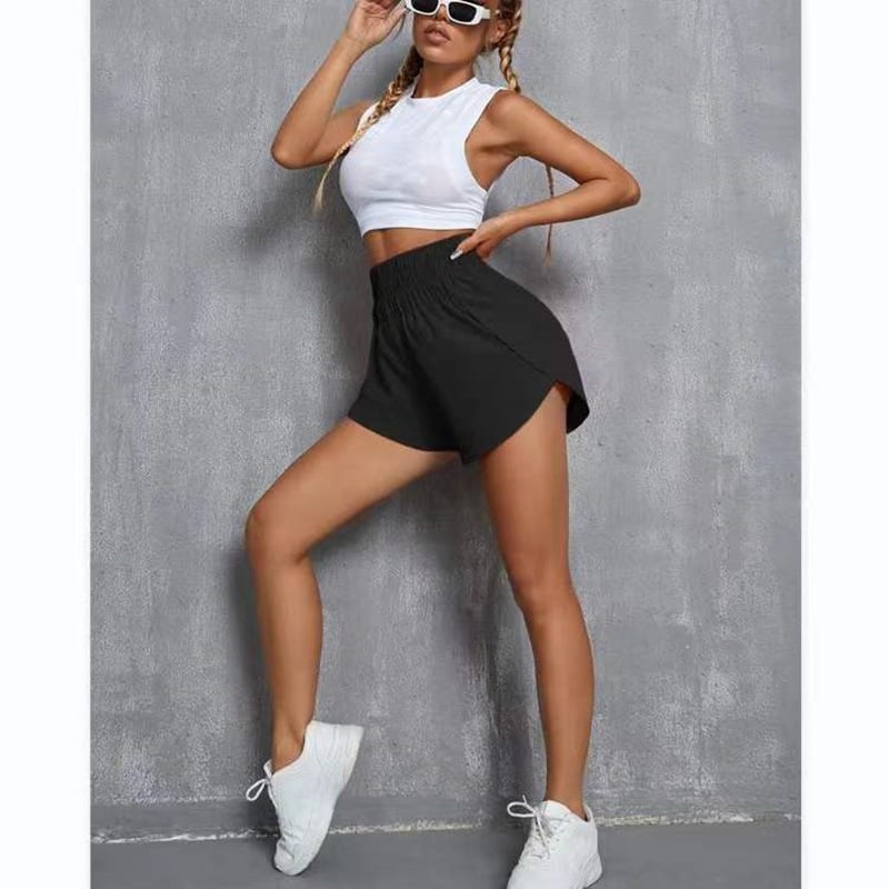 Women's High Waist Elastic Loose Sports Shorts