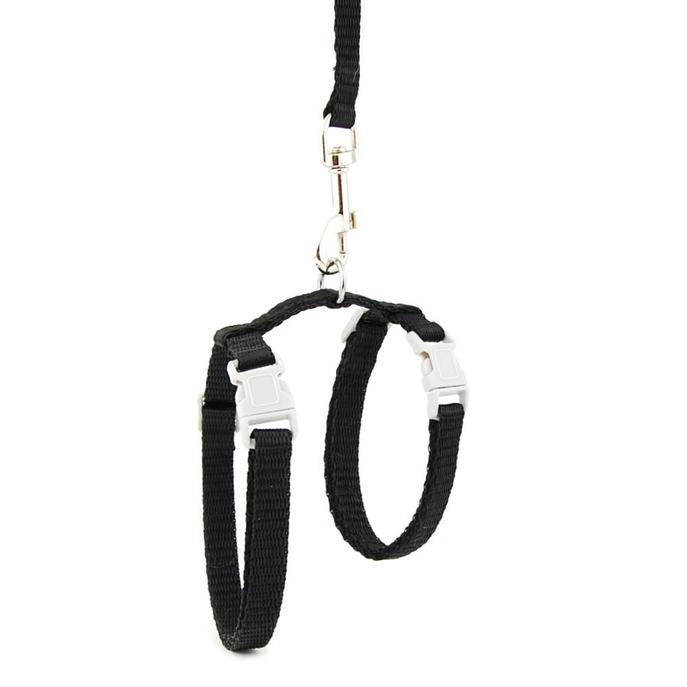 Adjustable Cat Harness and Leash Set I Shaped Nylon Escape Proof Walking Harness for Cats and Small Dogs Quick Release Buckles