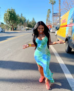 Women's Tie Dye Print Tank Top Dress