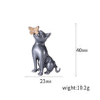 Cartoon Dog and Butterfly Brooch
