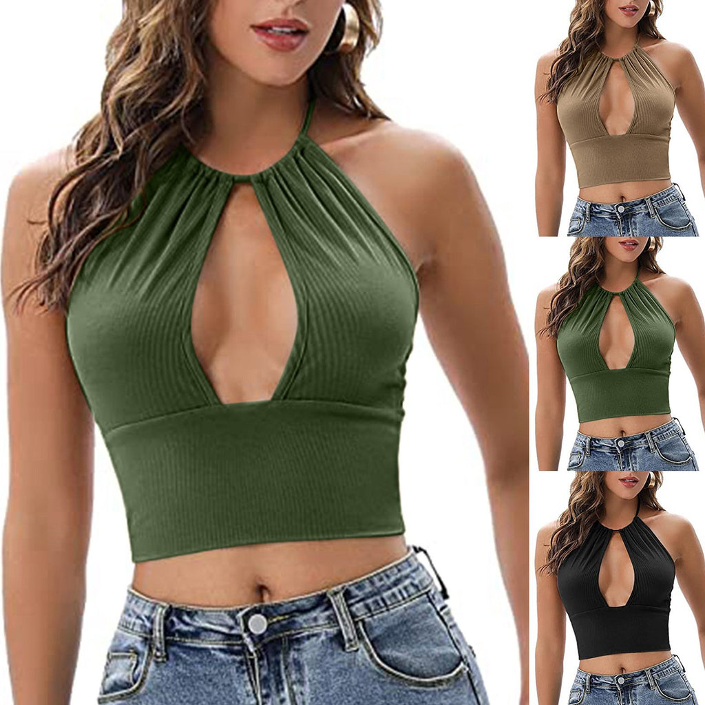 Women's Summer Sexy Hollow Halter Camisole Top