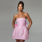 Tube Top Bow Mini Dress
