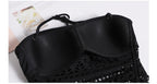 Black Crochet Lace One-Piece Swimsuit