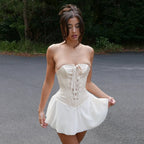 Women's Casual Off-Shoulder Tube Top Dress with Ruffles