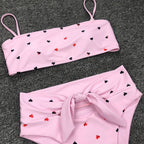 Heart Print High-Waisted Bikini Set