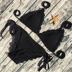 Yellow Scalloped Edge Bikini Set