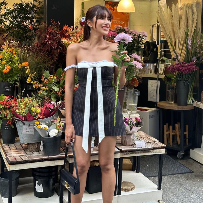 Summer Bow Self-Tie Lace Tube Top Dress for Women