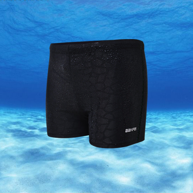 Men's Navy Boxer Swim Trunks