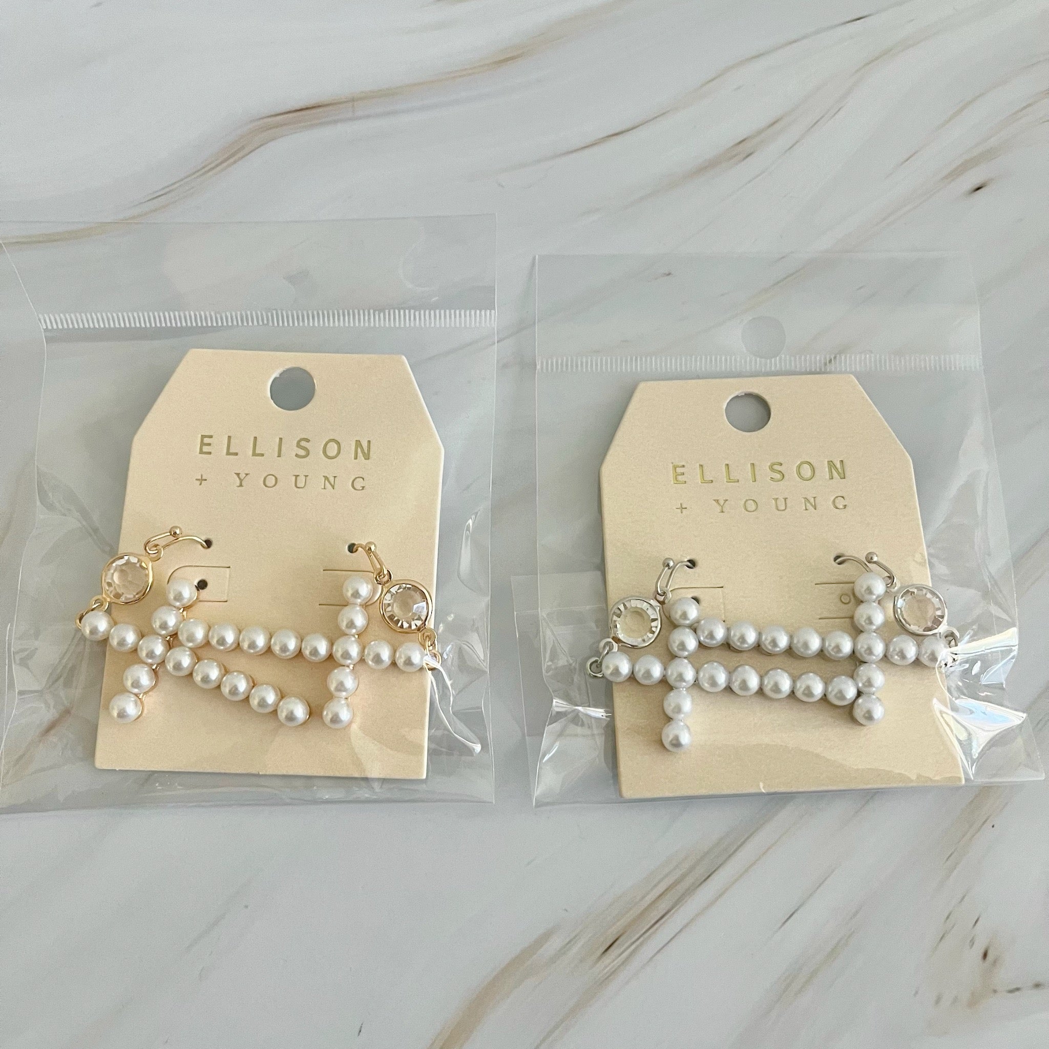 Pearl Cross Dangle Earrings | Christian Jewelry