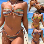 Tribal Print Bandeau Bikini Set