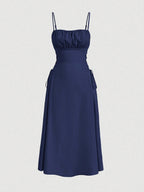 Women's Spaghetti Strap Side-Tie Midi Dress