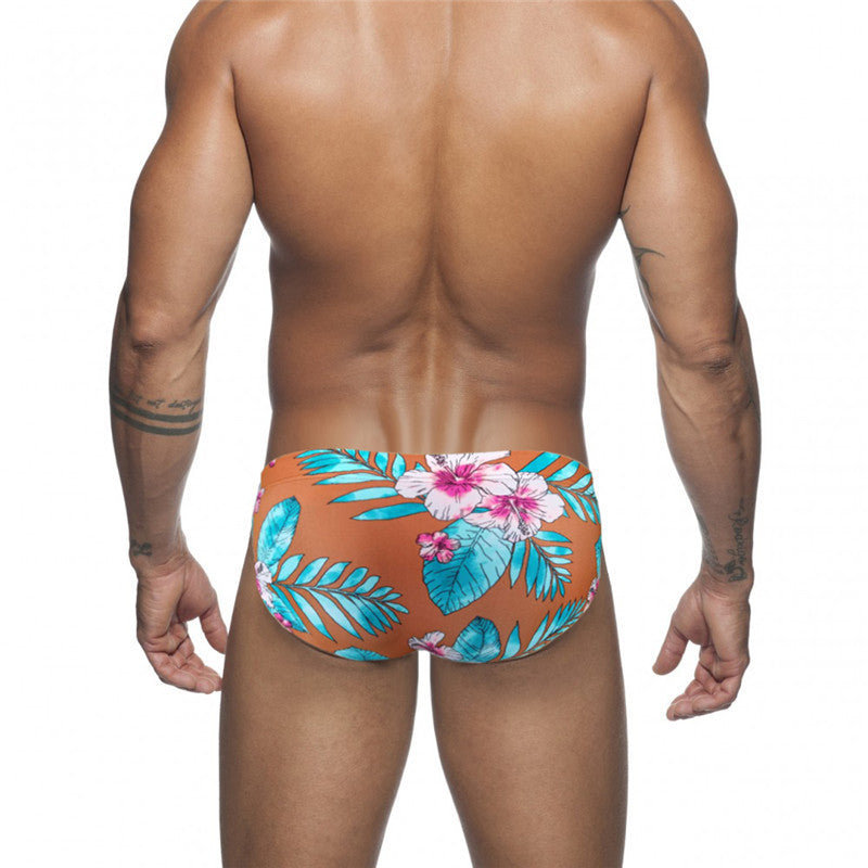 Men's Floral Low-Waist Swim Briefs