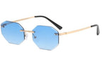 Frameless Polygon Sunglasses – Trendy Geometric Unisex Shades