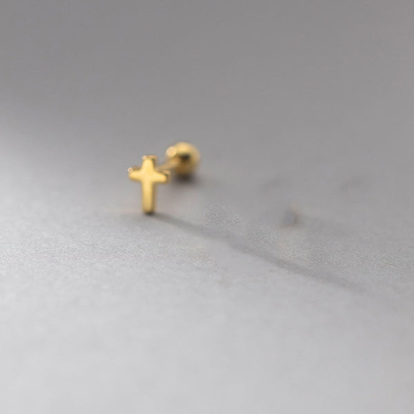Gold Cross Stud Earrings for Women