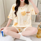 Summer Women's Cute Casual Pajama Set with Shorts