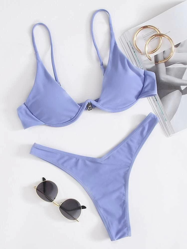 Black Underwire Triangle Bikini Set