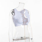 Summer Cropped Solid Color Tank Top for Women LBZ4058
