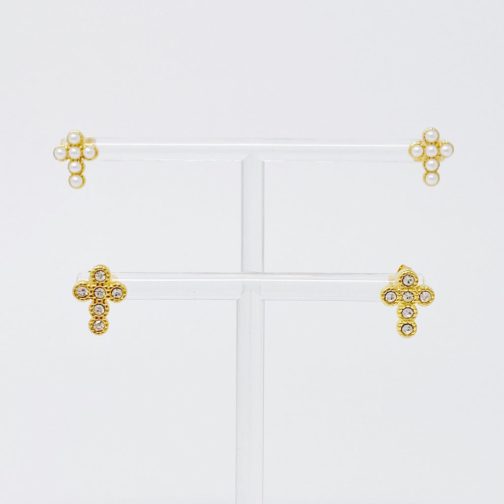 Dainty Cross Stud Earrings | Christian Jewelry