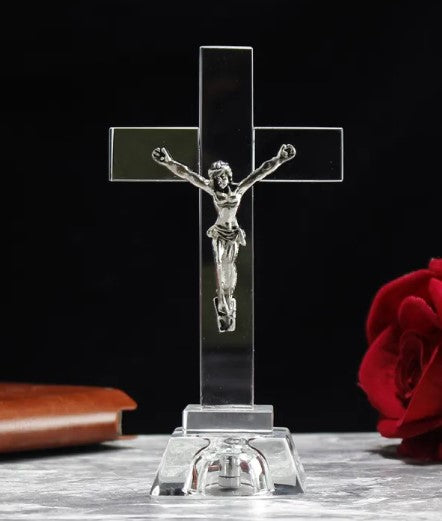 Crystal Crucifix Cross Ornament - Christian Home Decor