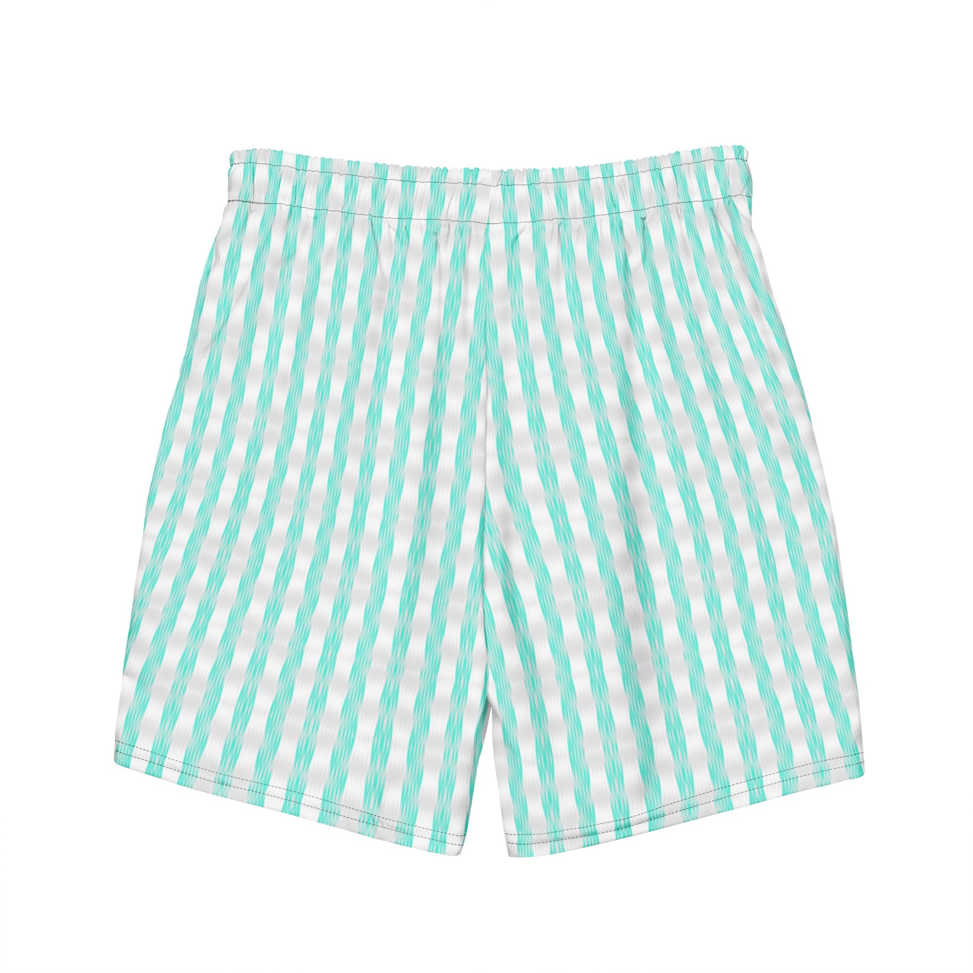 Men's Teal Striped Swim Trunks