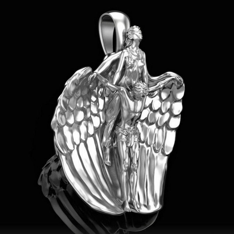 Angel and Christ Pendant Necklace