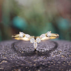 V-Shaped Geometric Zircon Ring
