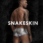 Men's Metallic Snakeskin Low-Waist Boxer Trunks