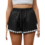 Lace Loose Elastic Tie Hot Pants for Women