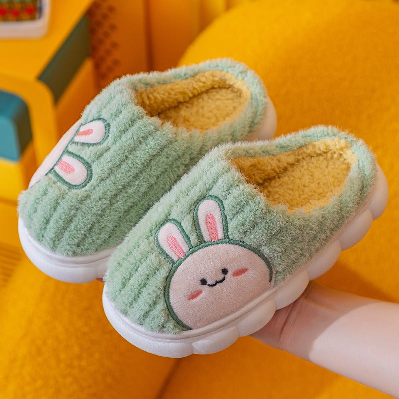 Kids Fuzzy Bunny Plush House Slippers